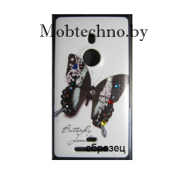 Nokia Lumia 925 чехол пластиковый с рисунком (бабочка)
