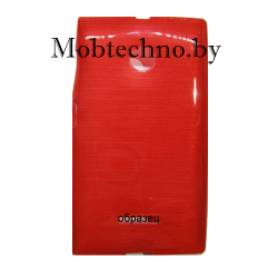 Microsoft Lumia 435 чехол силиконовый Metallic, красный