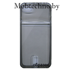 Apple iPhone 5 5s чехол силиконовый с кармашком, прозрачно-черный