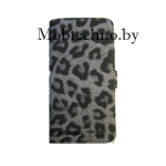 Apple iPhone 5 5s чехол-книга Nuoku с пленкой, серый леопард