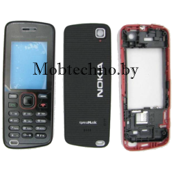 Nokia 5220 корпус в сборе с кнопками (копия), черно-красный