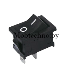 36-2010 Выключатель клавишный 250V 3А (2с) ON-OFF черный  Micro