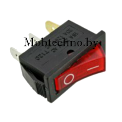 36-2031 Выключатель клавишный 250V 3А (3с) ON-ON красный  Micro