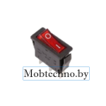 36-2210 Выключатель клавишный 250V 15А (3с) ON-OFF красный  с подсветкой
