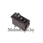 36-2220 Выключатель клавишный 250V 15А (3с) ON-OFF-ON черный  с нейтралью