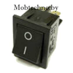 36-2310 Выключатель клавишный 250V 15А (4с) ON-OFF черный