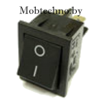 36-2310 Выключатель клавишный 250V 15А (4с) ON-OFF черный