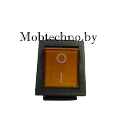 36-2333 Выключатель клавишный 250V 16А (4с) ON-OFF желтый