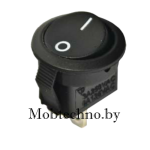 36-2510 Выключатель клавишный круглый 250V 6А (2с) ON-OFF черный  Micro  (RWB-105, SC-214)
