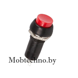 36-3040 Выключатель-кнопка  250V 1А (2с) (ON)-OFF Б/Фикс красная
