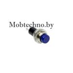 36-3332 Выключатель-кнопка  маталл 220V 2А (2с) (ON)-OFF Ø10.2 синяя Mini Б/фиксации