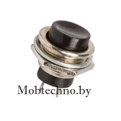 36-3350 Выключатель-кнопка маталл 220V 2А (2с) (ON)-OFF Ø16.2 черная Б/фиксации