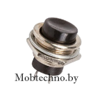 36-3350 Выключатель-кнопка маталл 220V 2А (2с) (ON)-OFF Ø16.2 черная Б/фиксации