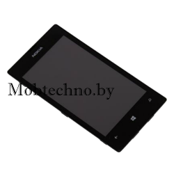 Nokia Lumia 520 передняя панель в сборе с тачскрином (черный), копия