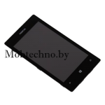 Nokia Lumia 520 передняя панель в сборе с тачскрином (черный), копия